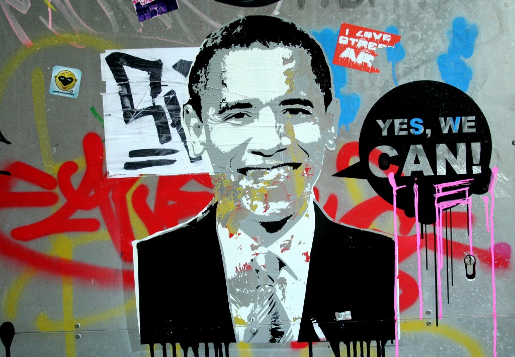 Obama Stencil Yes We Can Lie!!!!