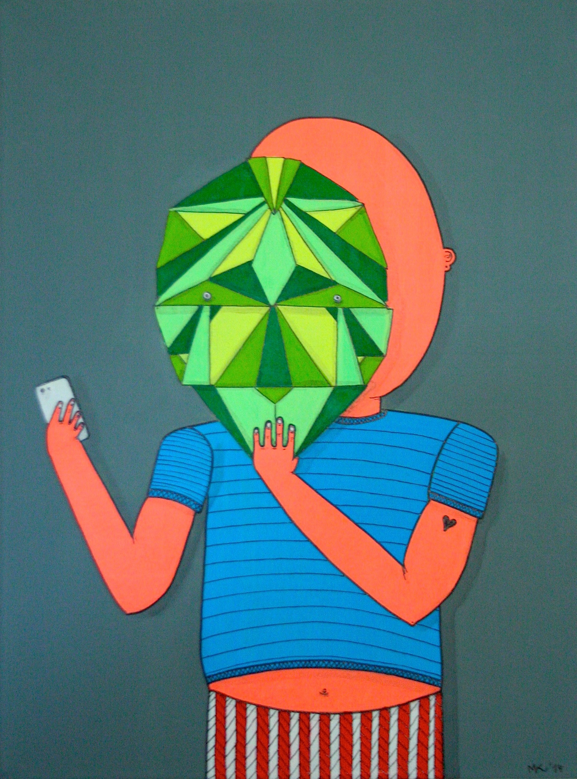 8 bit mask selfie painting art canvas streetart detail